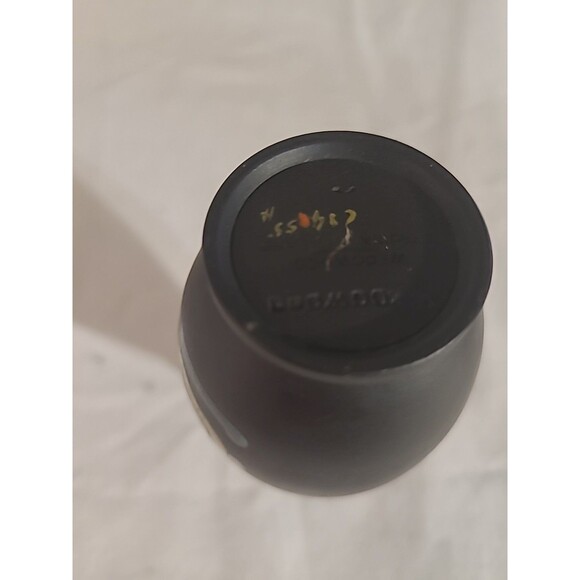 Vintage Small Wedgwood Black Basalt Kenlock Ware Bud Vase w/Hand Painted Design - Picture 5 of 6